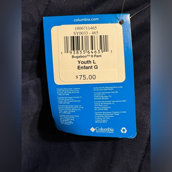 Columbia Youth Bugaboo™ II Ski Pant Navy Blue Size Large EUC - Picture 7 of 12